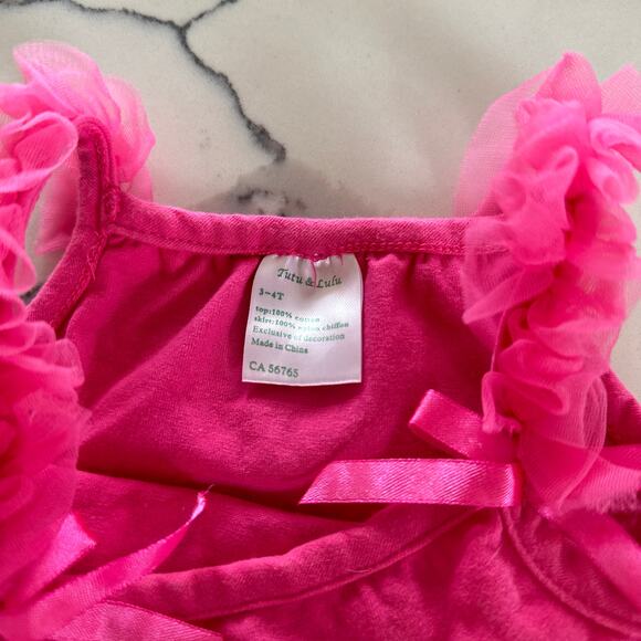 Tutu & Lulu Pink Tulle Dress - Size 3-4T - Bow Detail - Picture 5 of 5